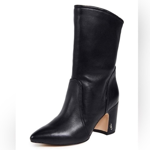 Sam Edelman Black boots Classic Hartley Mid Calf Dress Bootie Block Heel sz 9.5 - Picture 2 of 16